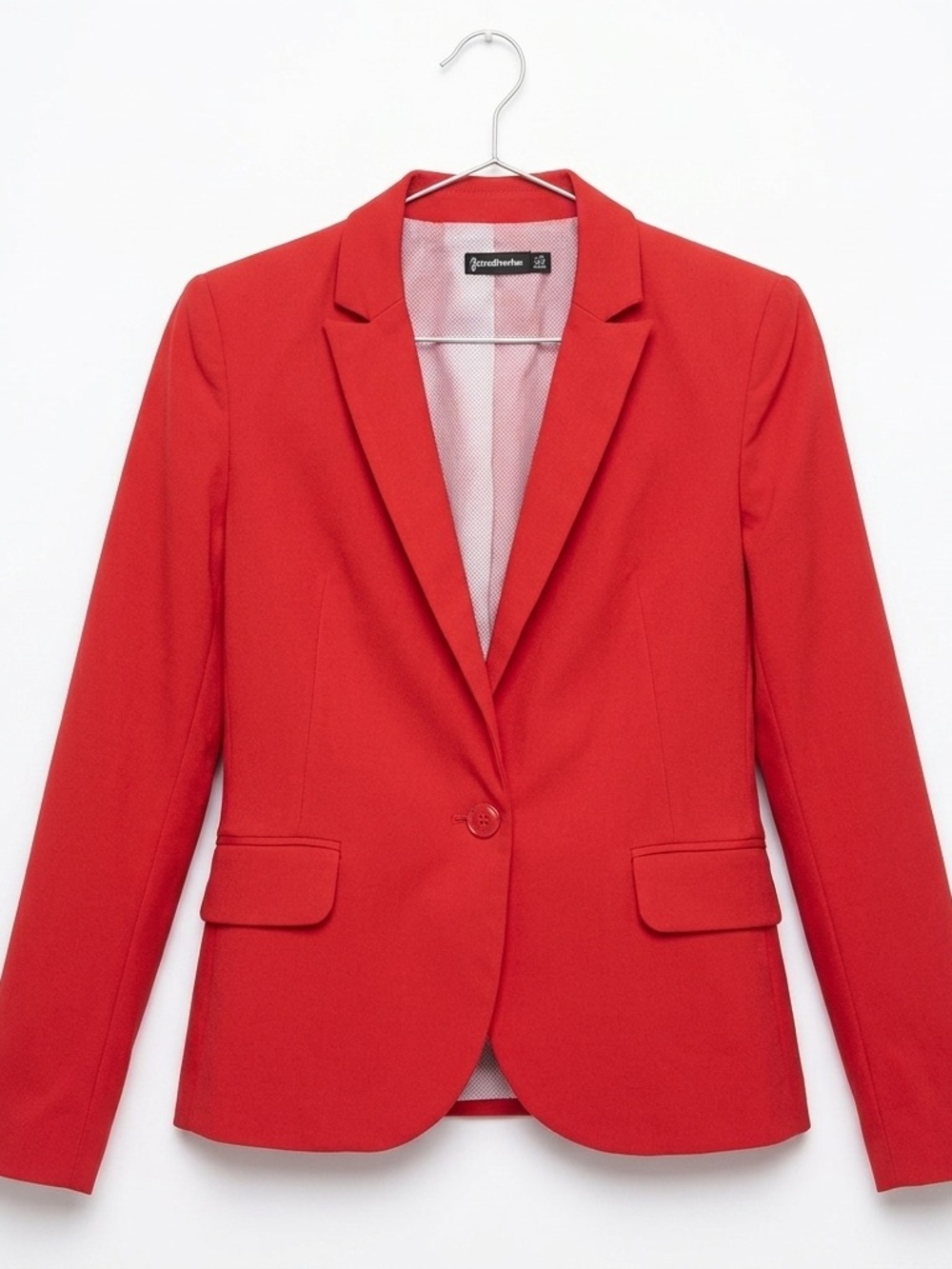 stradivarius Red Single-Button Notch-Lapel Blazer